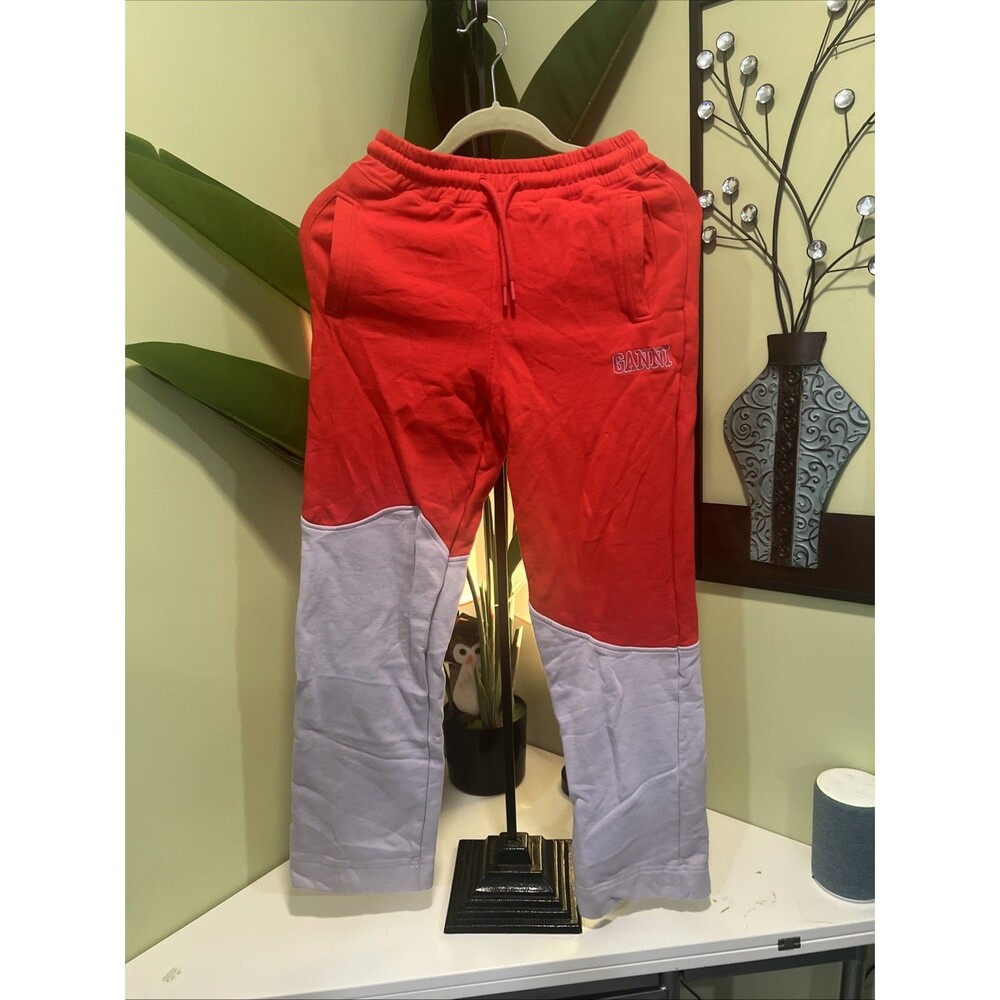 Ganni Pants Womens Software 5 Fleece Sweatpants Colorblock Lounge Size XXS